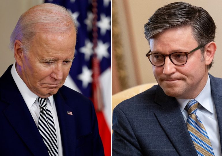 Biden touts potential border deal with Senate as Speaker Mike Johnson says bill 'dead on arrival' in House