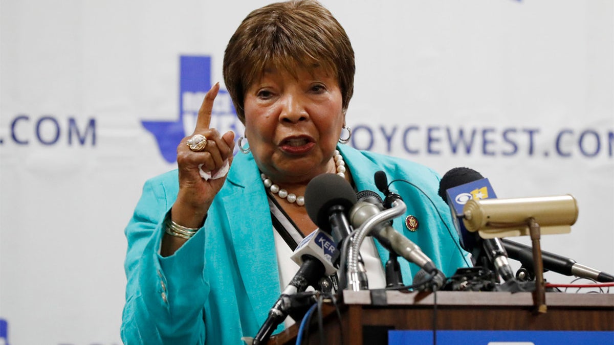 Eddie Bernice Johnson speaking at a podium