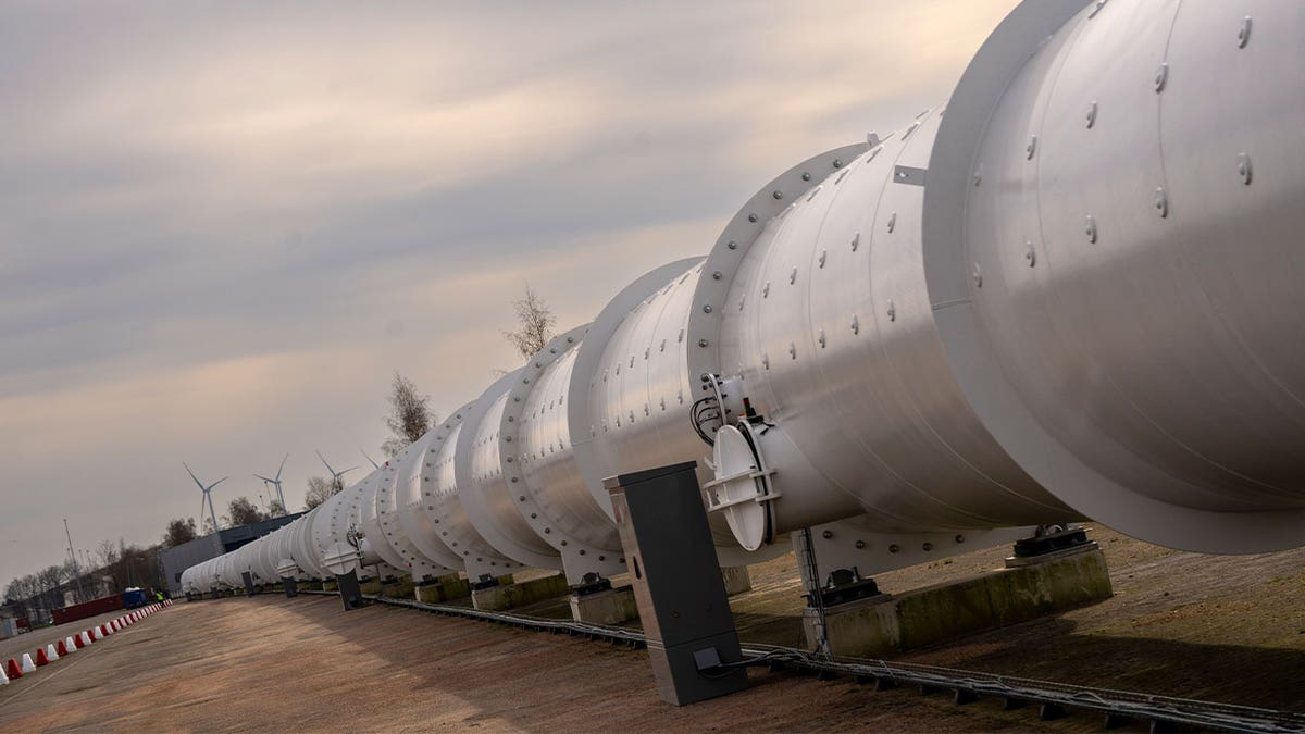 hyperloop tube at european test center in netherlands