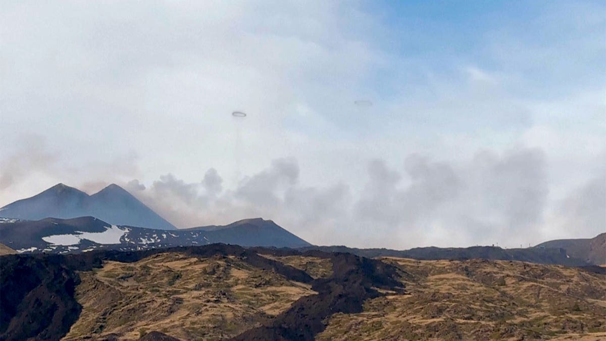 Mount Etna wide shot of rings