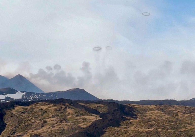 Blowing 'smoke': Mount Etna puts on a show by emitting rare rings into the sky