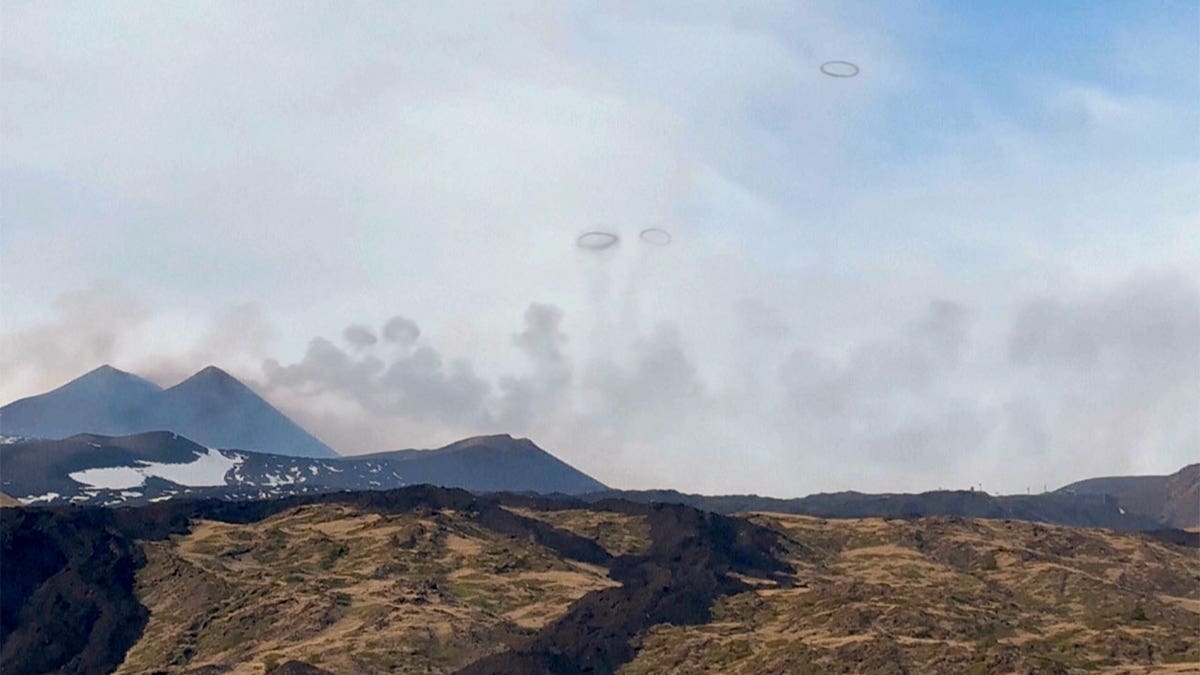 Blowing 'smoke': Mount Etna puts on a show by emitting rare rings into the sky