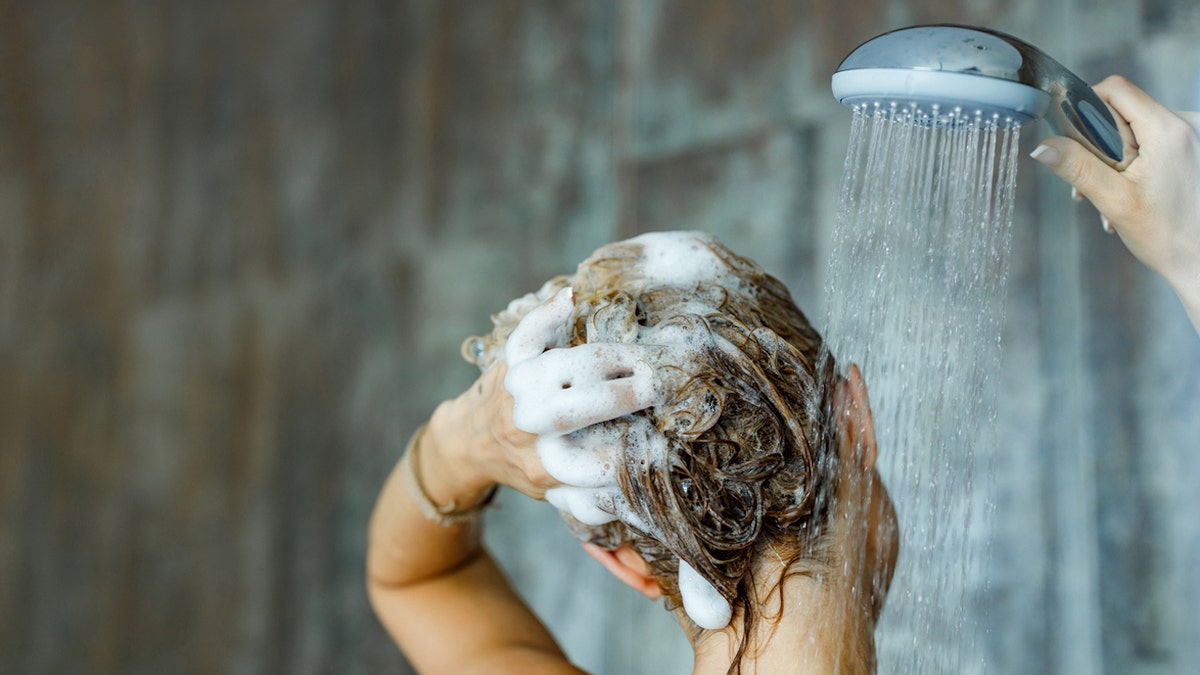 Woman showering