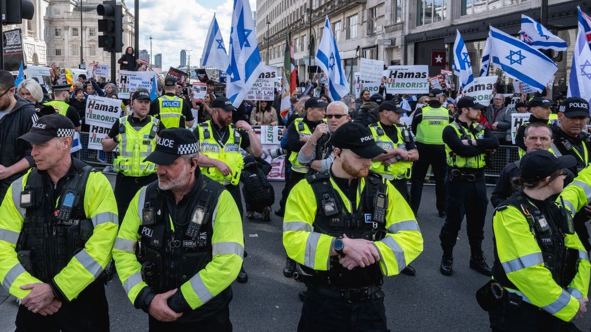 Police standing in London