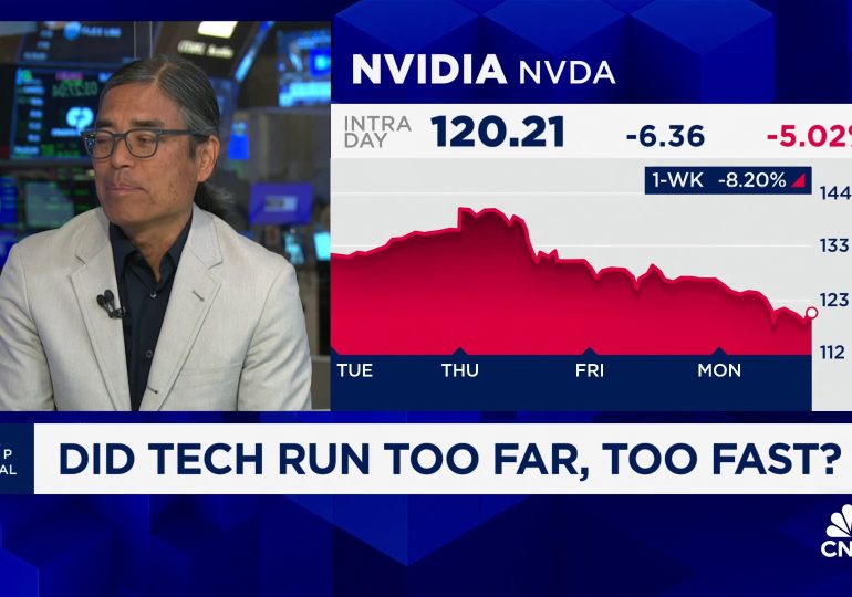 Nvidia slides 13% in three days after briefly becoming most valuable company