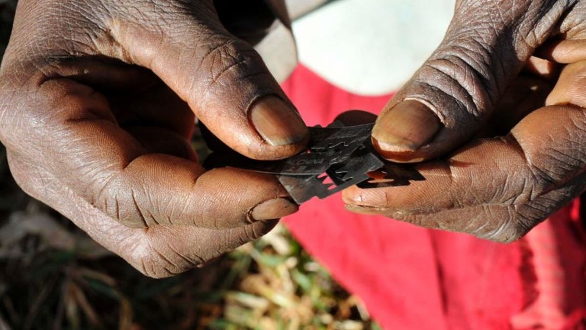 Razor blades often used before carrying out female genital mutilation.