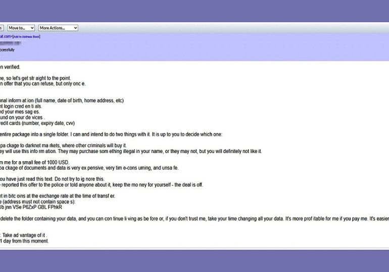 Be aware of extortion scam emails claiming your data is stolen