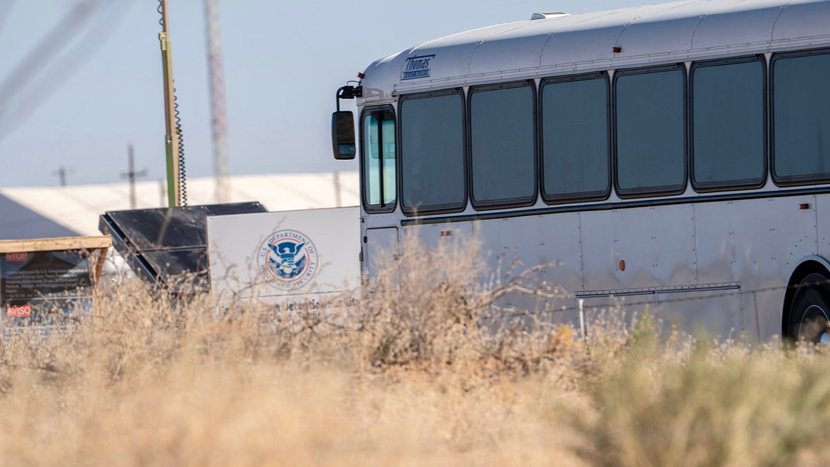 Bus enters Texas detention facility